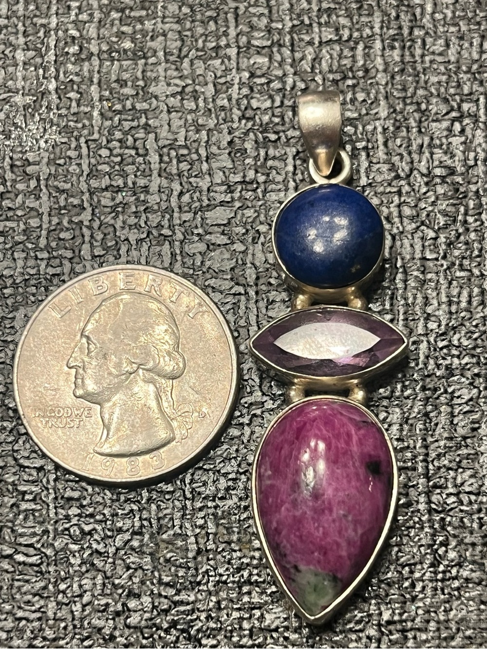 925 multiple stones pendant